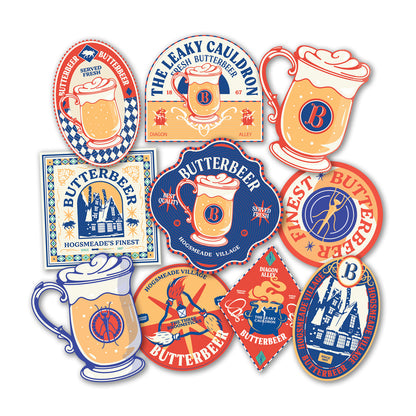 Harry Potter Butterbeer Season Bundle (Tote Bag, 3 Enamel Pins & 50 Decals)