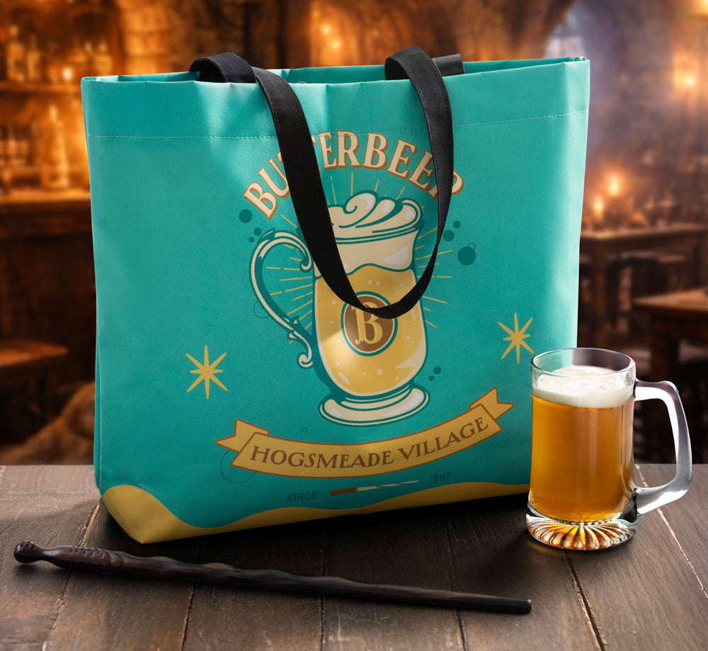 Harry Potter Butterbeer Season Bundle (Tote Bag, 3 Enamel Pins & 50 Decals)