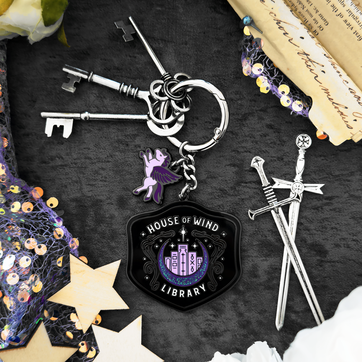 A Court of Thorns and Roses: House of Wind Library Bag Charm