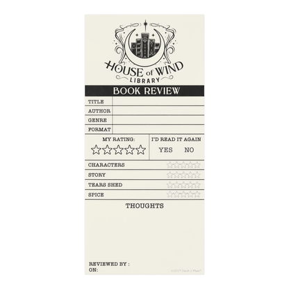 A Court of Thorns and Roses: House of Wind Library Book Review Sticky Notepad (3'' x 6.5'')