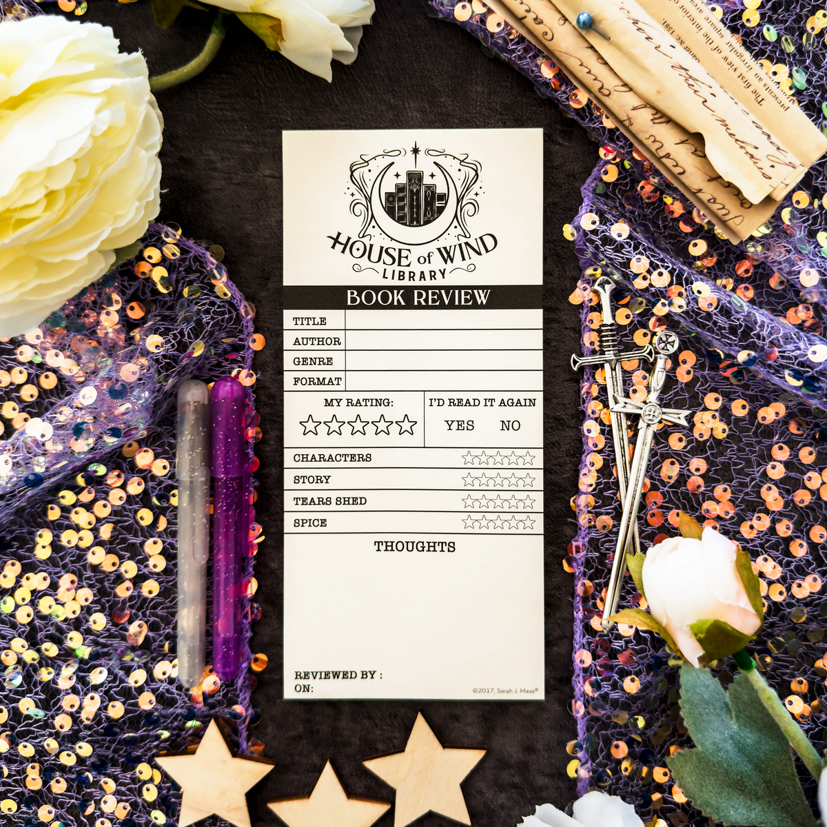 A Court of Thorns and Roses: House of Wind Library Book Review Sticky Notepad (3'' x 6.5'')