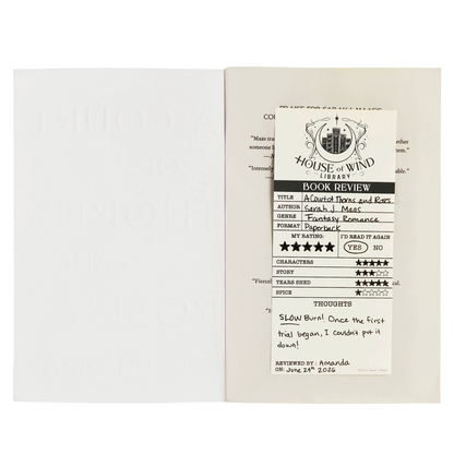 A Court of Thorns and Roses: House of Wind Library Book Review Sticky Notepad (3'' x 6.5'')