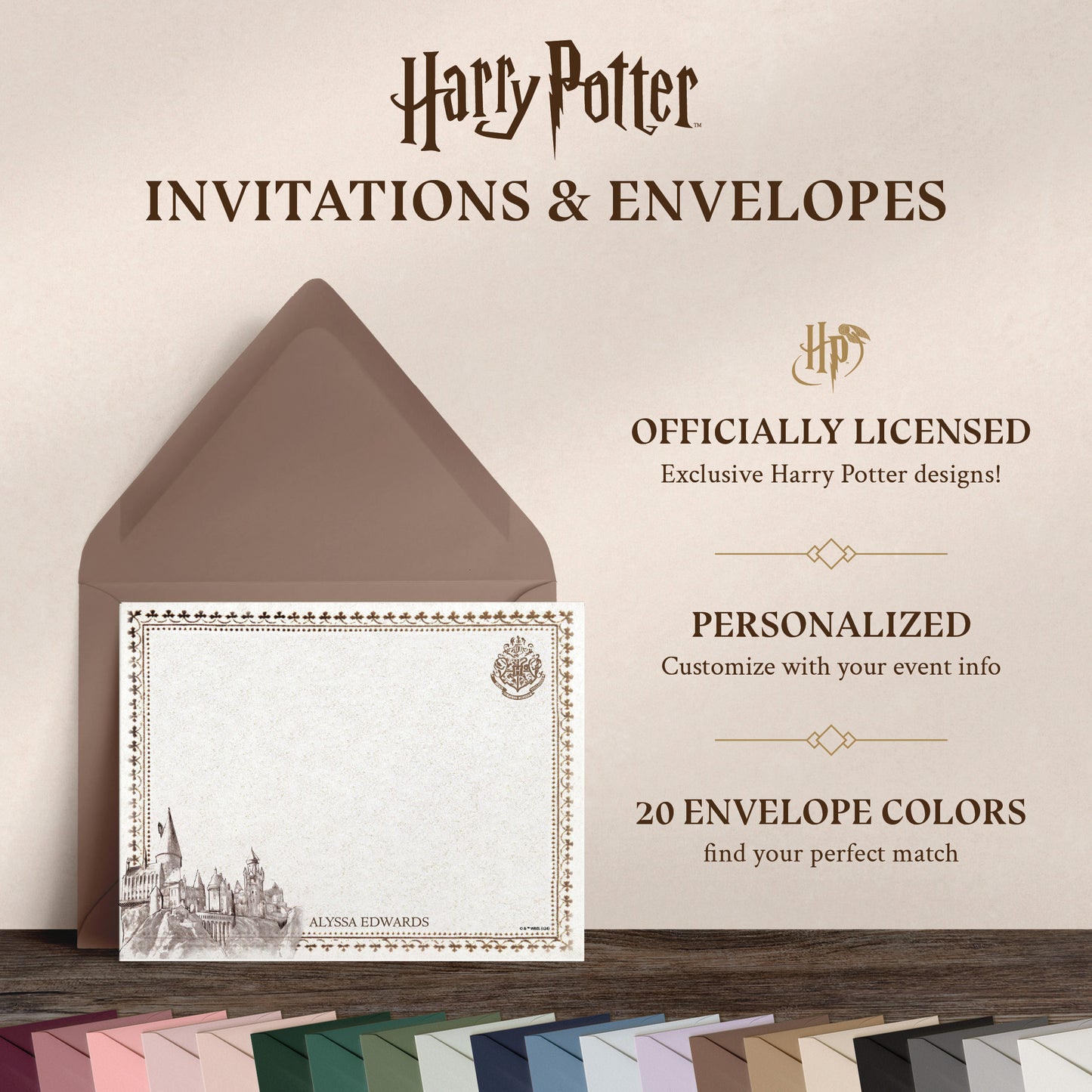 Harry Potter Hogwarts Ticket Personalized Notecards