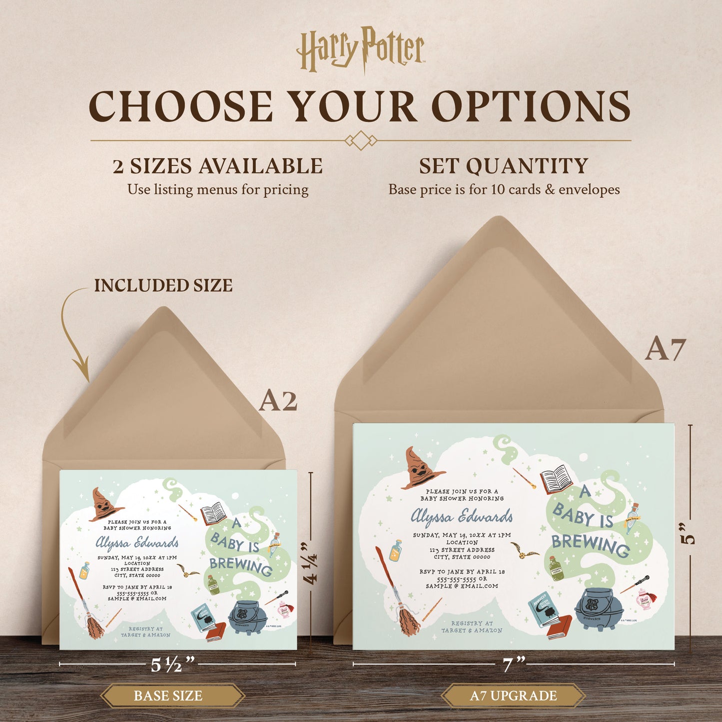 Harry Potter A Baby is Brewing Personalized Baby Shower Invitations