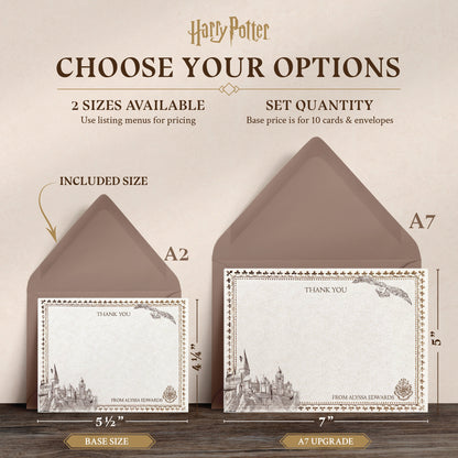 Harry Potter Hogwarts Ticket Personalized Thank You Cards