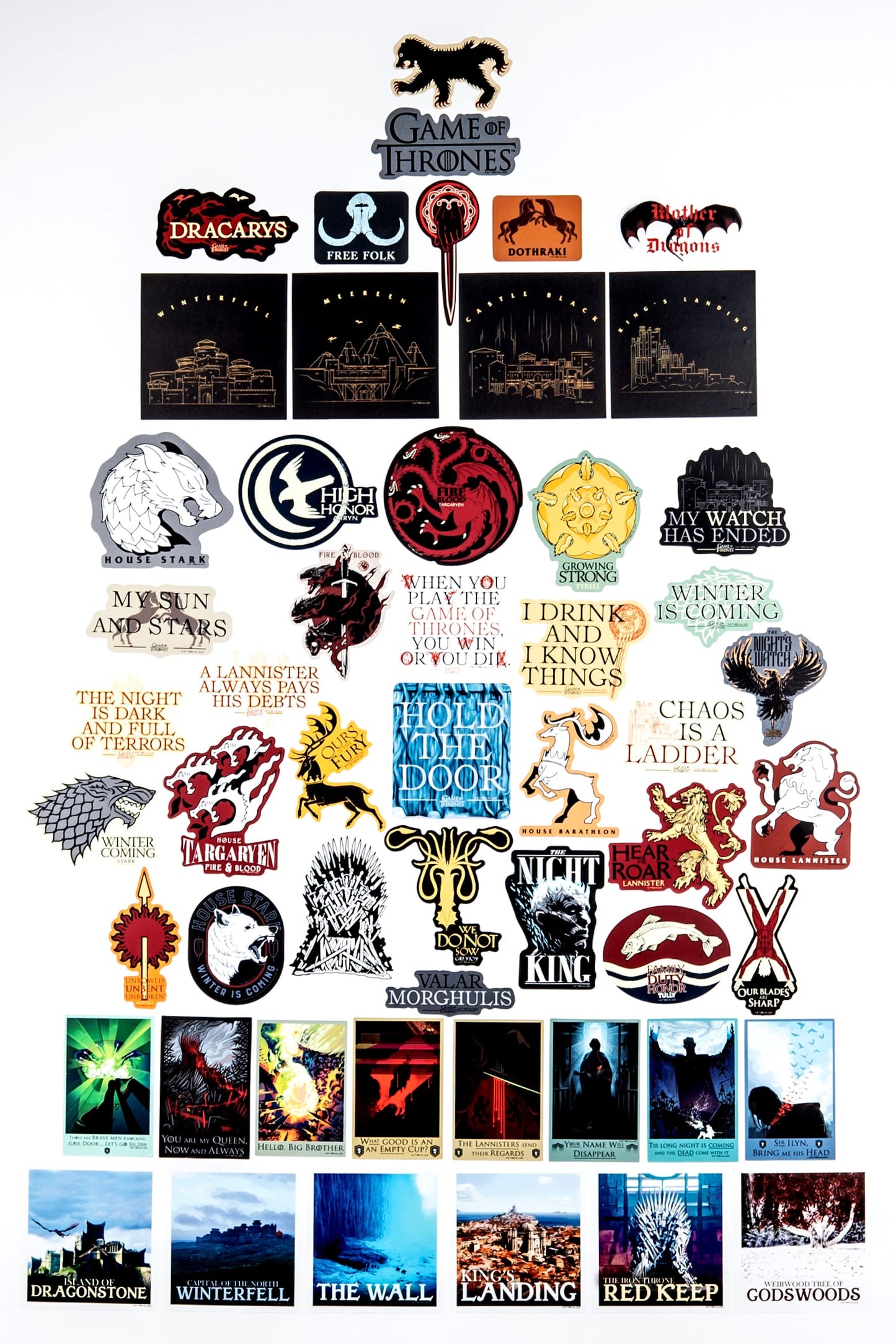 Game of Thrones Sigils & Iconic Art Decals (60-Pack)