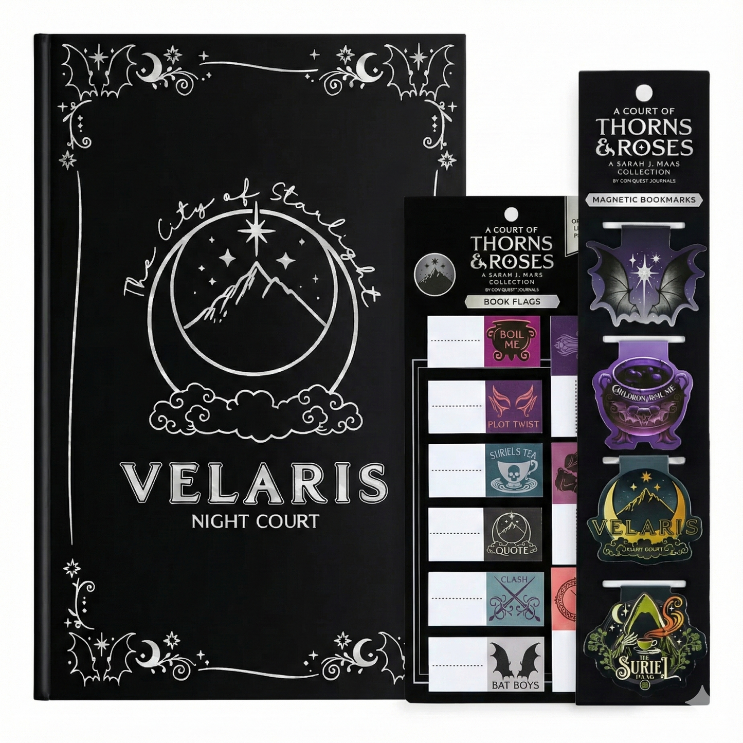 A Court of Thorns and Roses Velaris Reading & Journaling Bundle (Journal, Annotation Book Flags & Magnetic Bookmarks)
