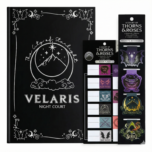 A Court of Thorns and Roses Velaris Reading & Journaling Bundle (Journal, Annotation Book Flags & Magnetic Bookmarks)