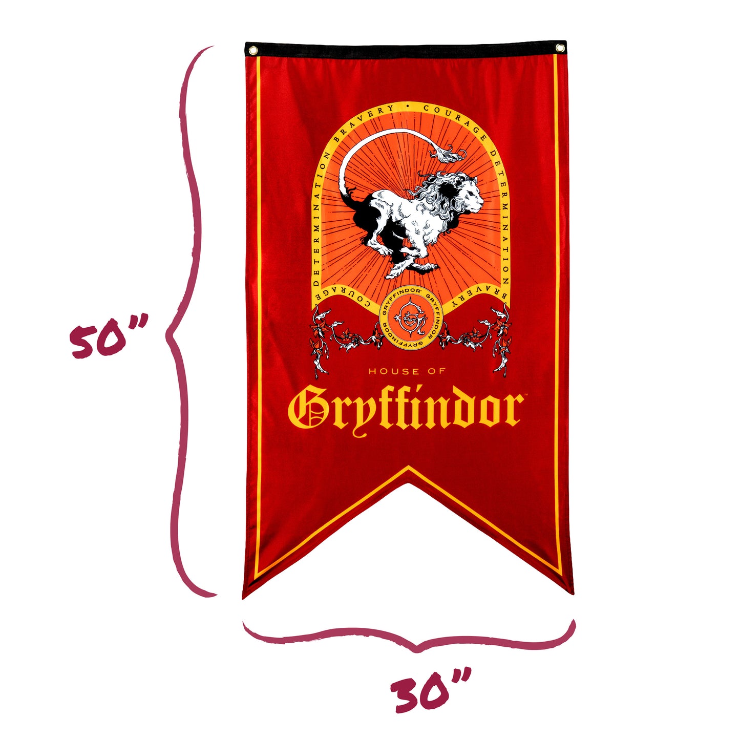 Harry Potter Gryffindor House Pride Bundle (30'' x 50'' Banner, 50-Pack Decals & Wall Collage Kit)