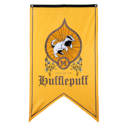 Harry Potter Hufflepuff House Pride Bundle (30'' x 50'' Banner, 60-Pack Decals & Wall Collage Kit)