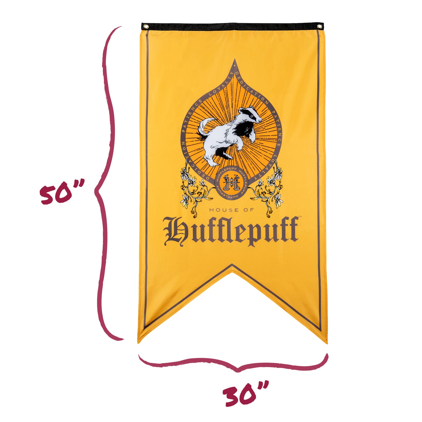 Harry Potter Hufflepuff House Pride Bundle (30'' x 50'' Banner, 60-Pack Decals & Wall Collage Kit)