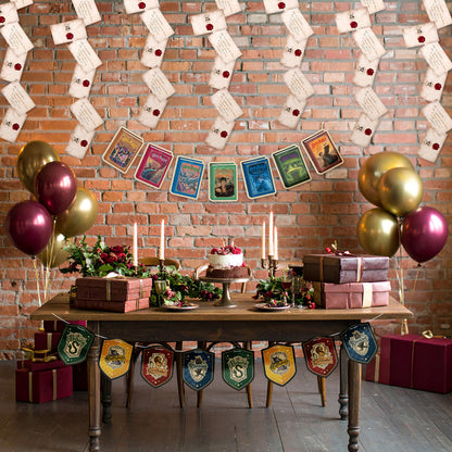 Harry Potter Ultimate Hanging Decor Bundle (Hogwarts Acceptance Letters, House Pride Crests & Literary Art Banner Sets)