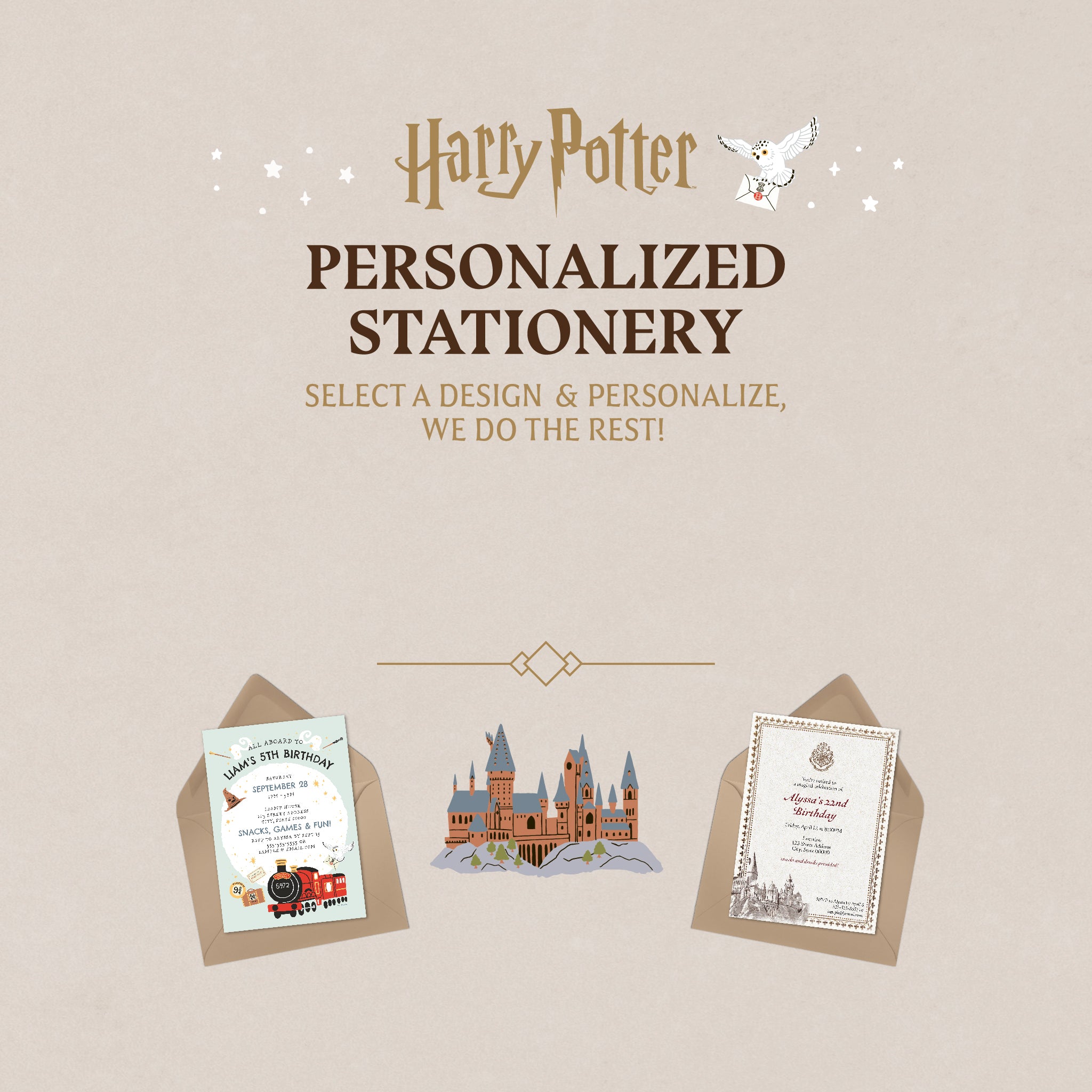 officially licensed harry potter personalized stationery customizable invites baby shower invitations thank you cards birth announcements notecards