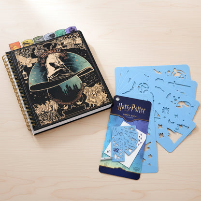 Harry Potter Sorting Hat Tabbed Journal & Stencil Book Bundle