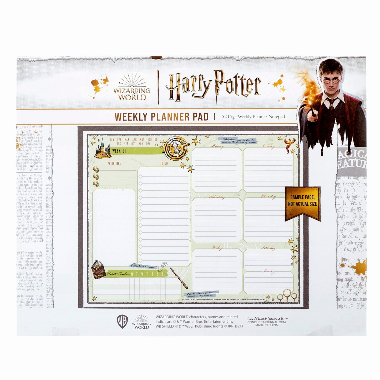 Harry Potter Undated Weekly Planning Notepad (8'' x 10'')