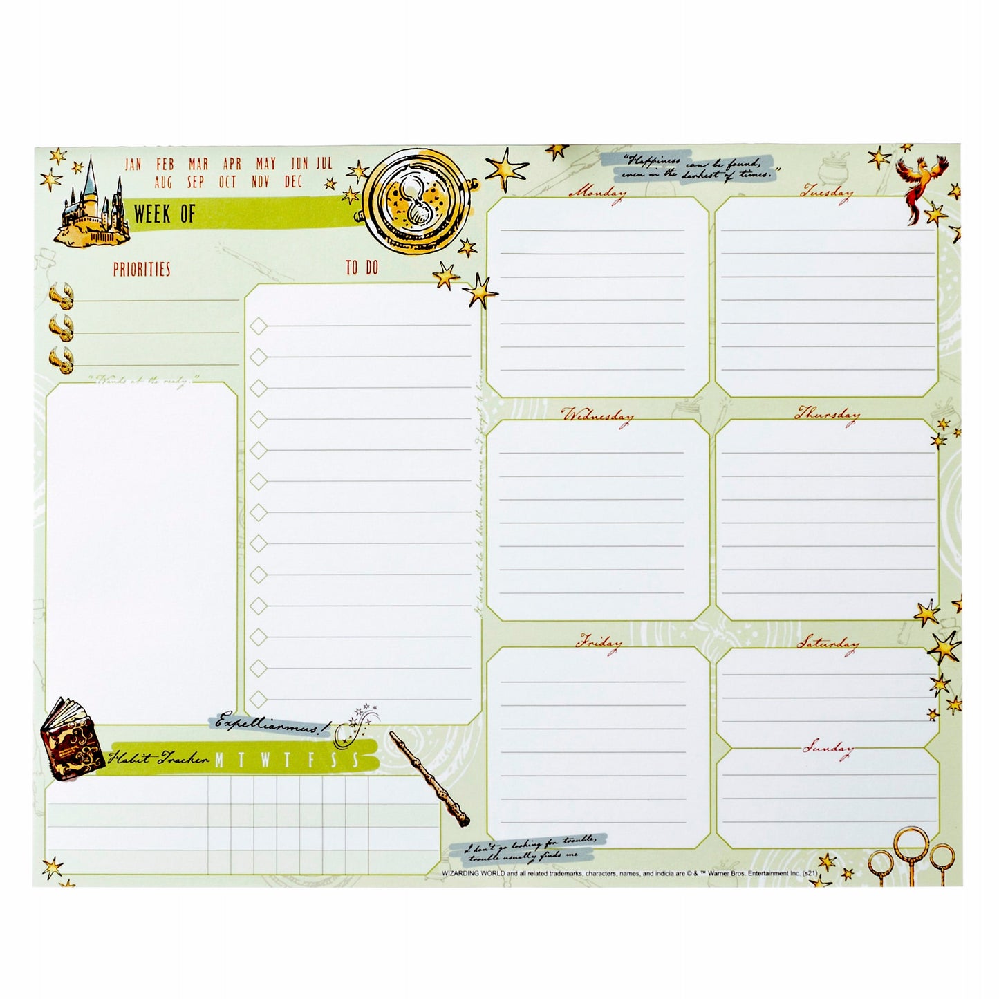 Harry Potter Undated Weekly Planning Notepad (8'' x 10'')