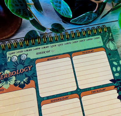 Harry Potter Herbology Top-Spiral Undated Weekly Planning Notepad (8'' x 10'')