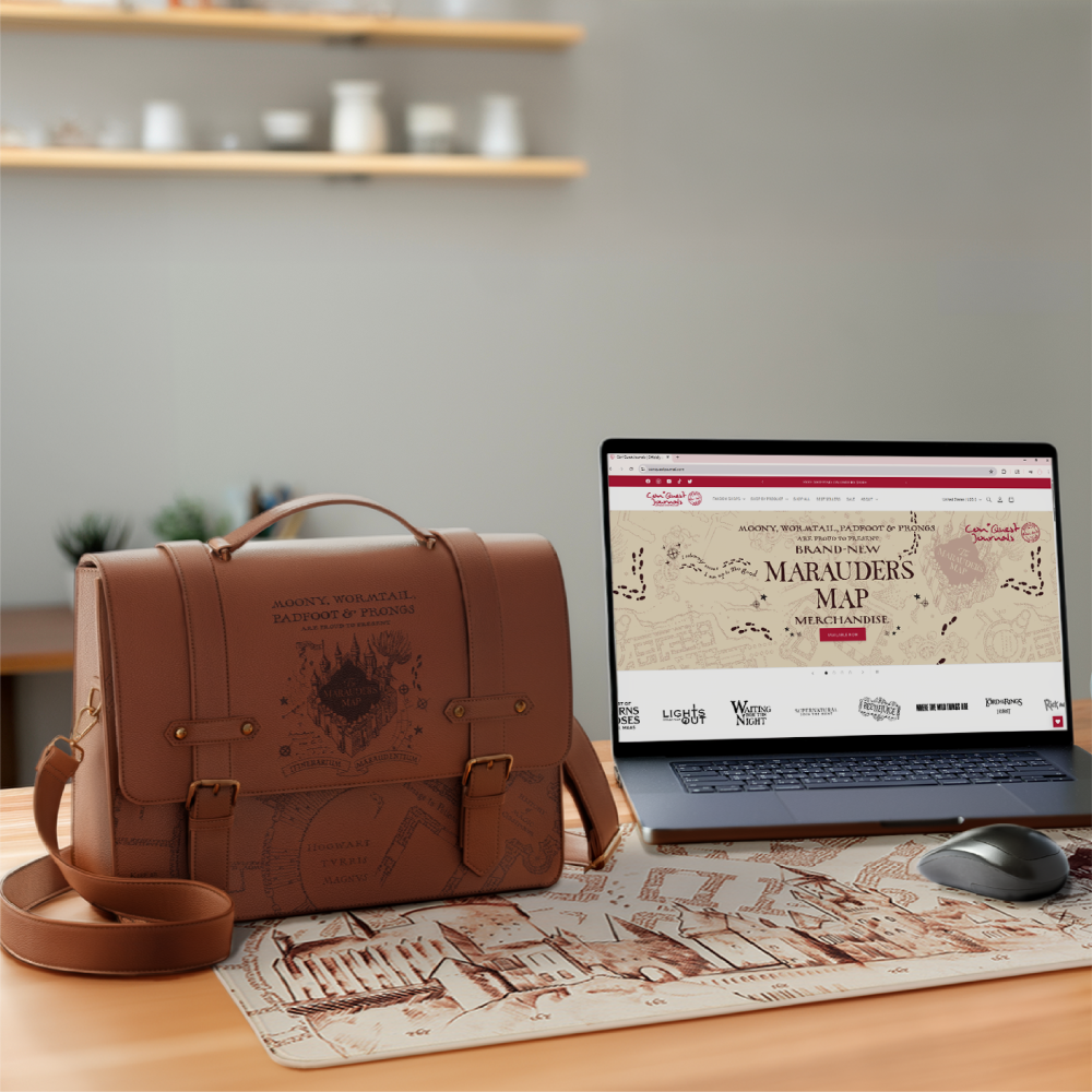 Harry Potter Marauder's Map Messenger Tote Bag & Desk Mat Bundle