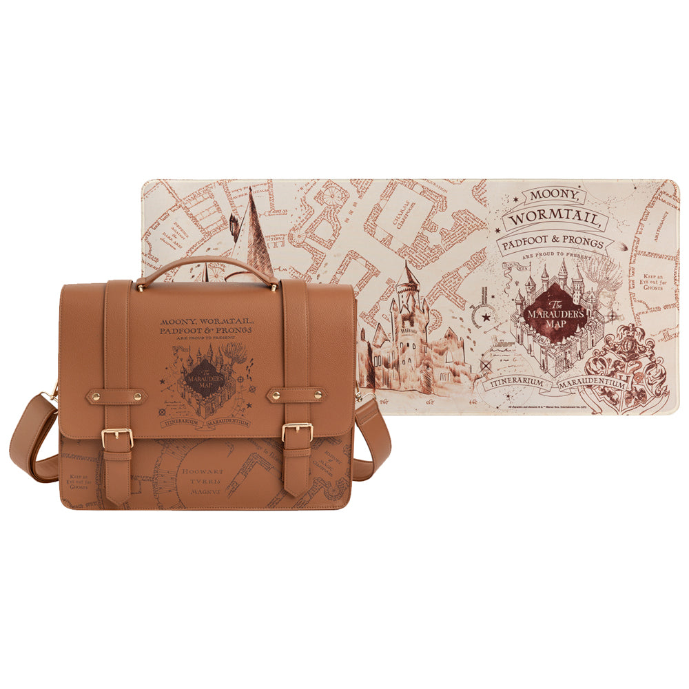 Harry Potter Marauder's Map Messenger Tote Bag & Desk Mat Bundle