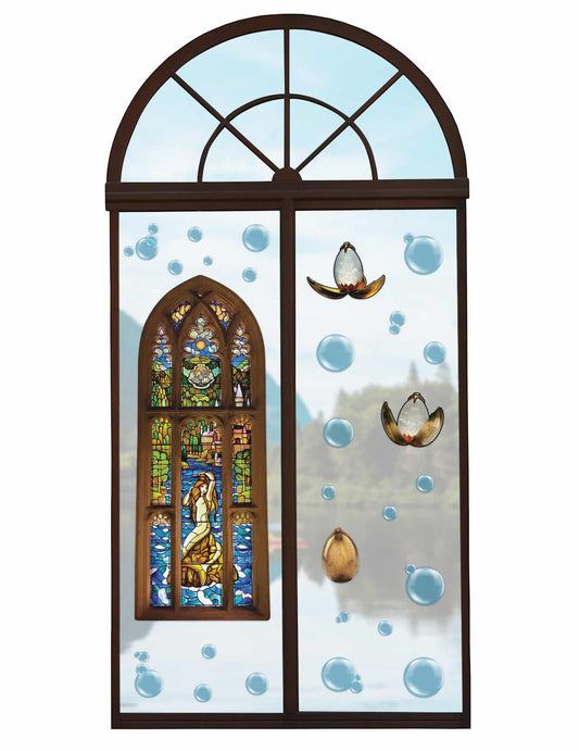Harry Potter Mermaid Stained Glass Window Clings