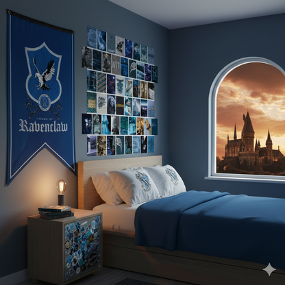 Harry Potter Ravenclaw House Pride Bundle (30'' x 50'' Banner, 60-Pack Decals & Wall Collage Kit)