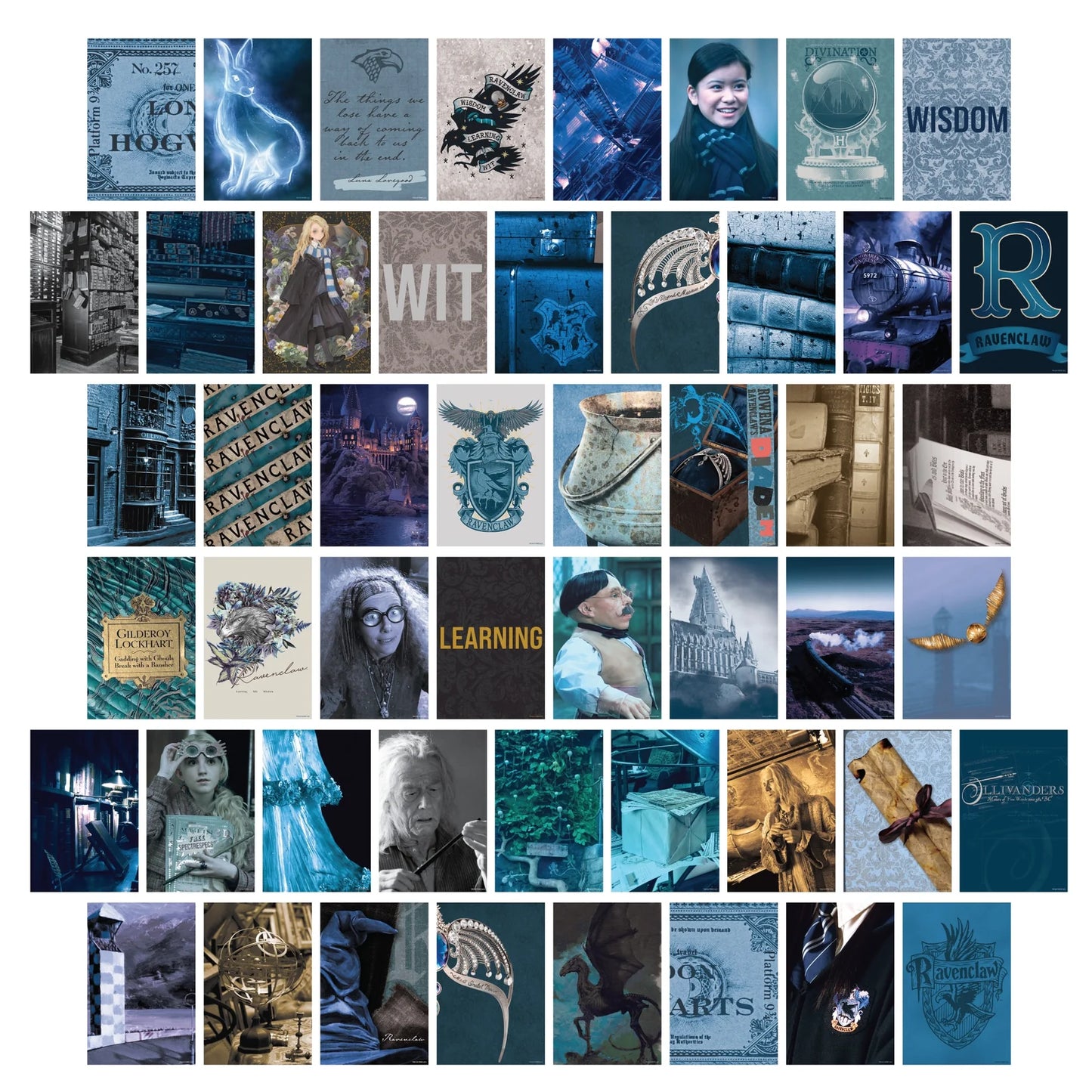 Harry Potter Ravenclaw House Pride Bundle (30'' x 50'' Banner, 60-Pack Decals & Wall Collage Kit)