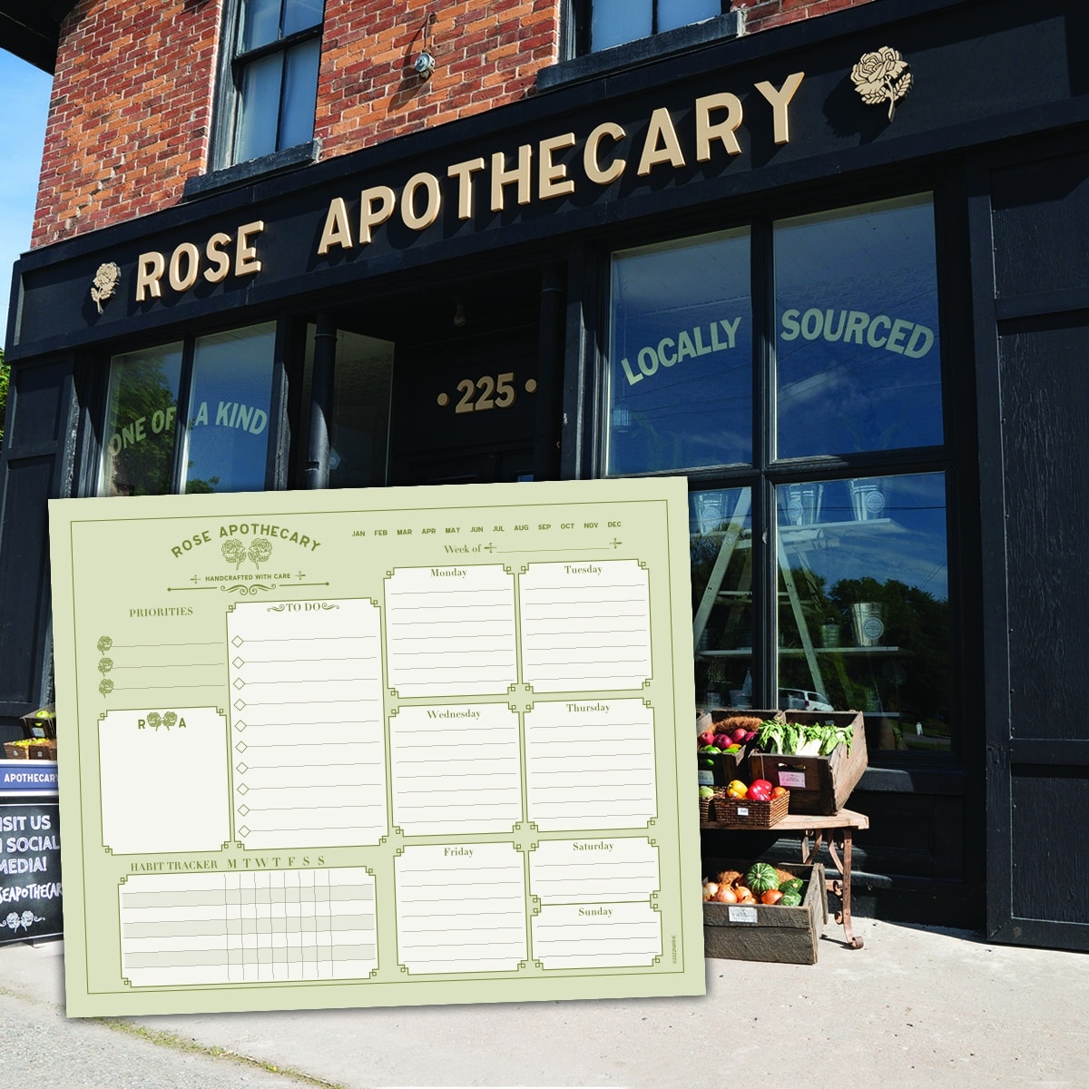 Schitt's Creek Rose Apothecary Undated Weekly Planning Notepad (8'' x 10'')