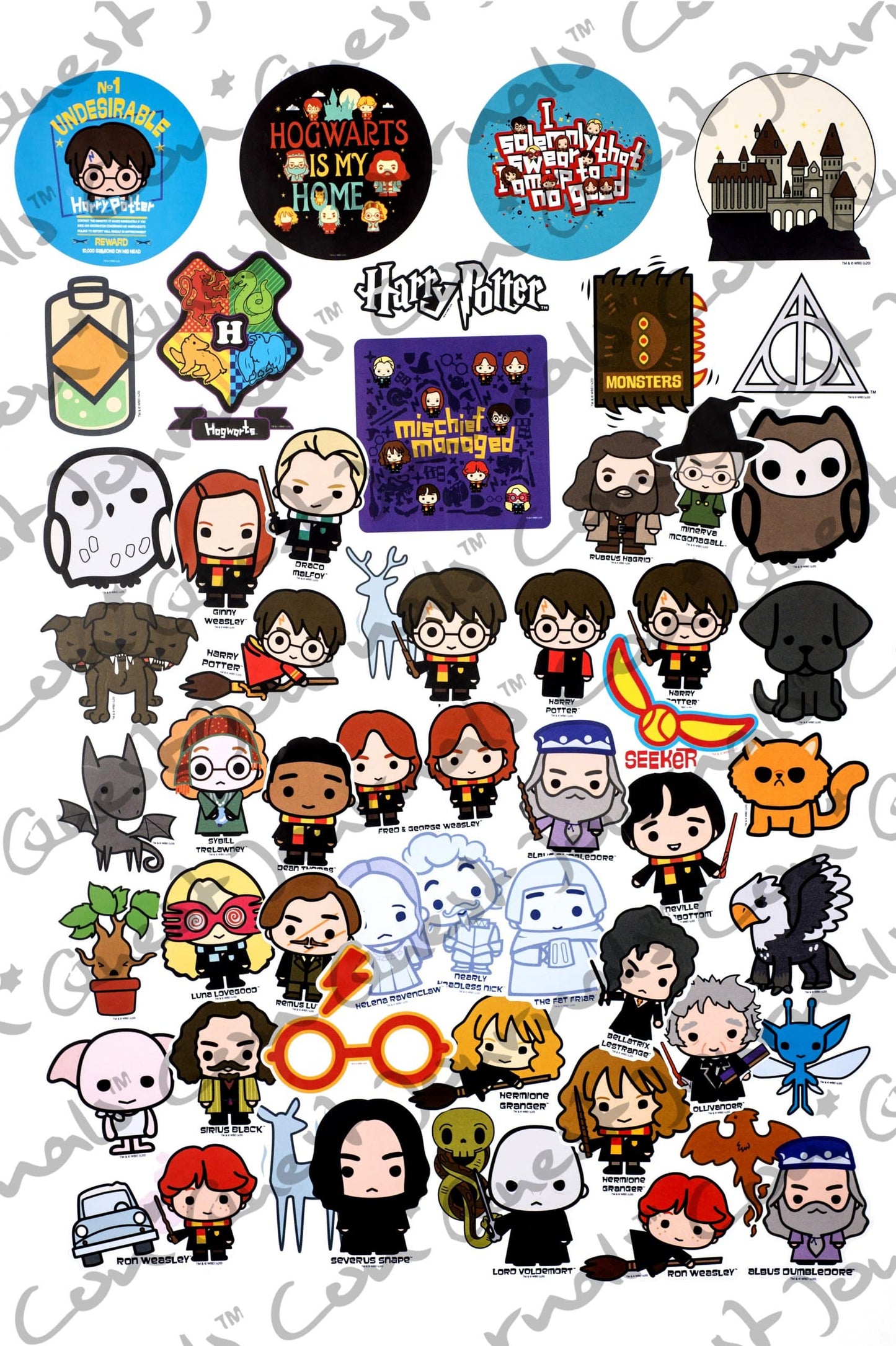 Harry Potter Chibi Decals (50-Pack)