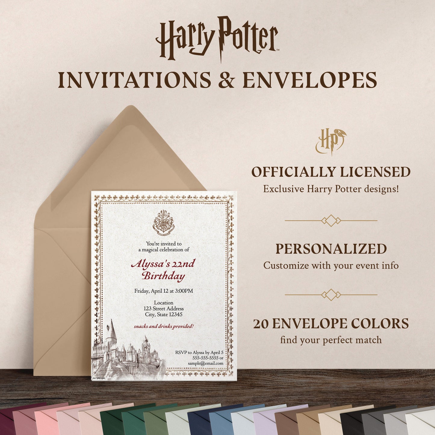 Harry Potter Hogwarts Ticket Personalized Invitations