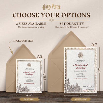 Harry Potter Hogwarts Ticket Personalized Invitations