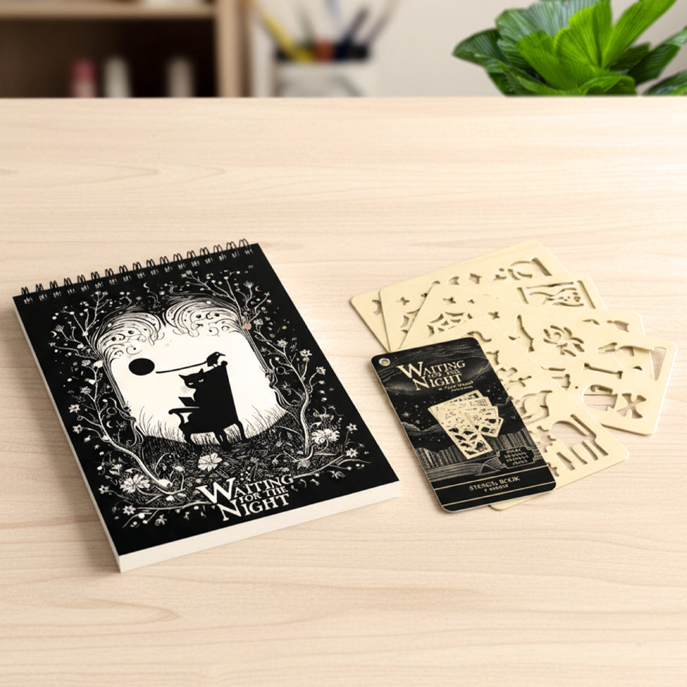 Waiting for the Night Steno Notepad & Stencil Book Bundle