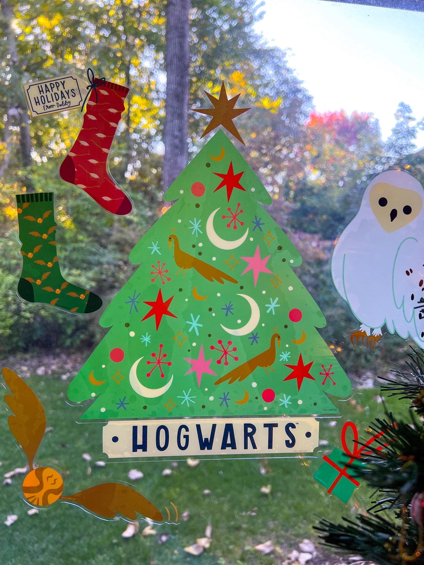 Harry Potter Holidays at Hogwarts Window Clings