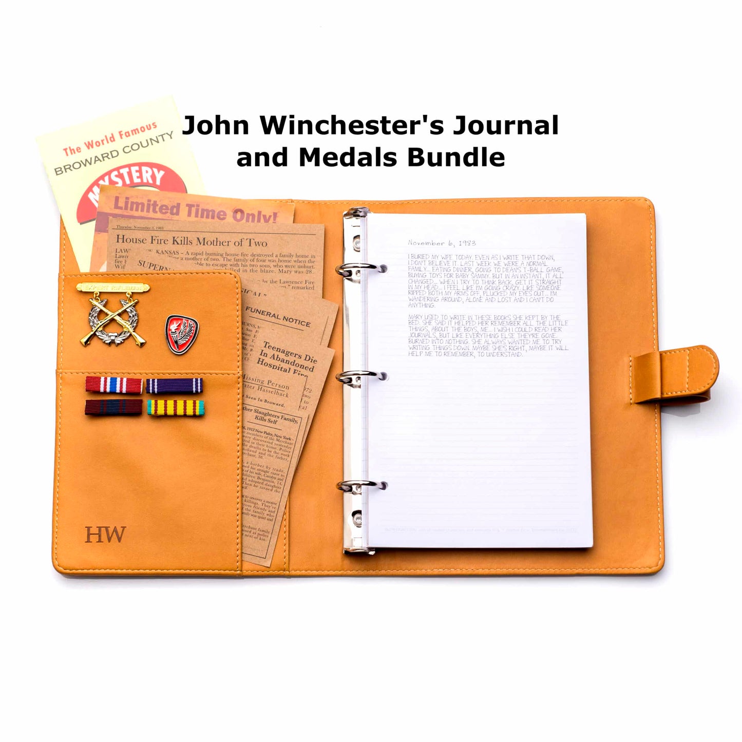 Supernatural John Winchester Replica Journal Bundle