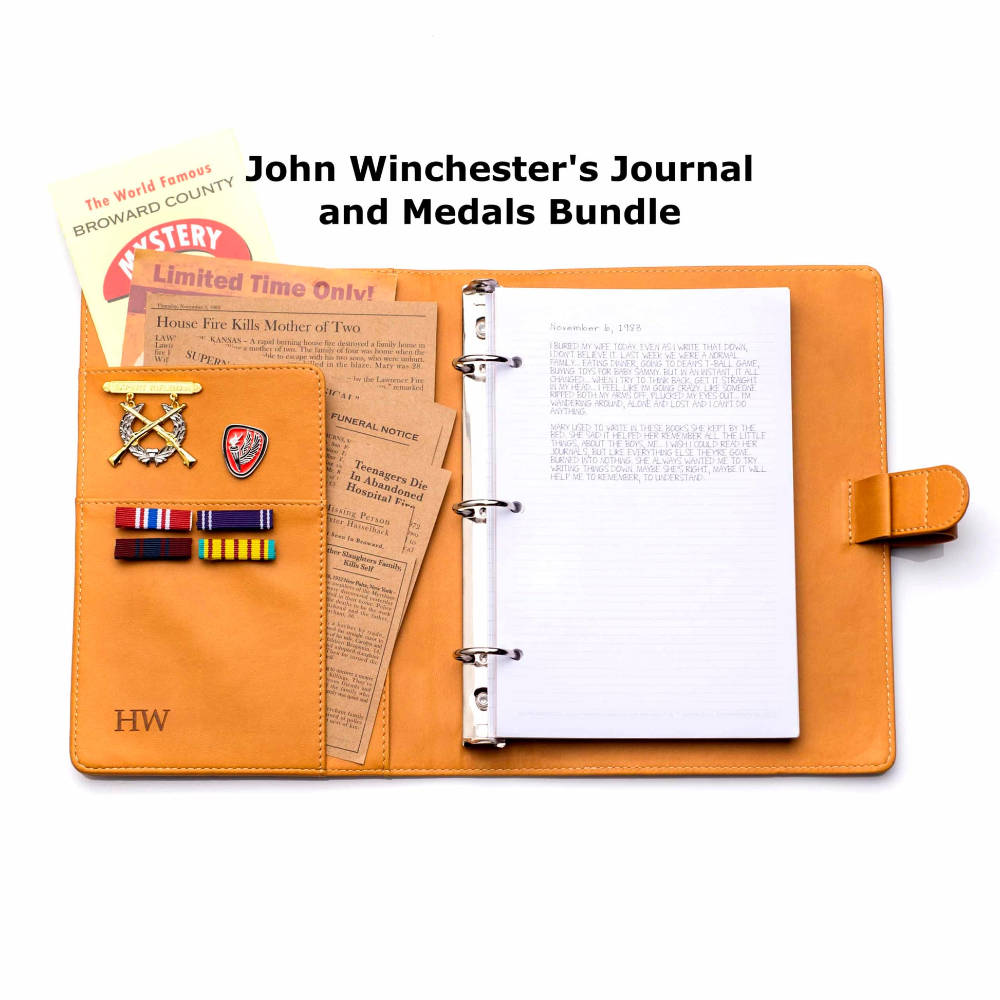 Supernatural John Winchester Replica Journal Bundle – ConQuestJournals